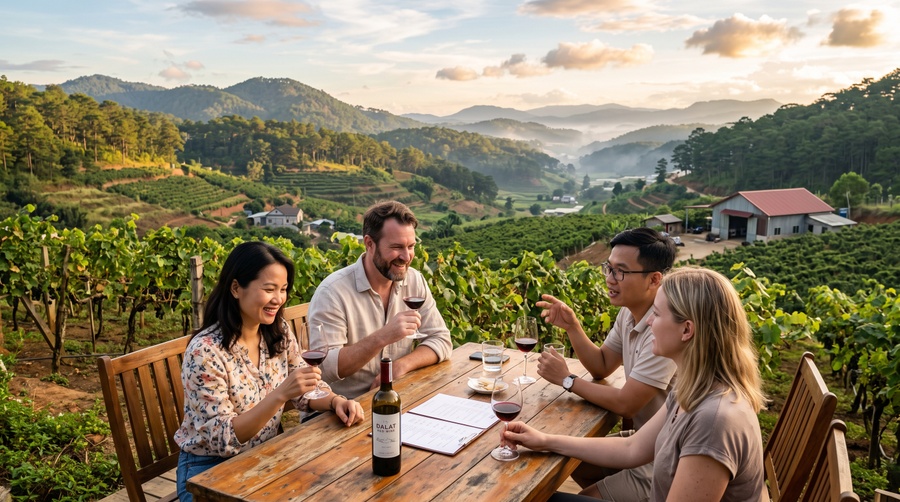 Vietnamese wine tasting