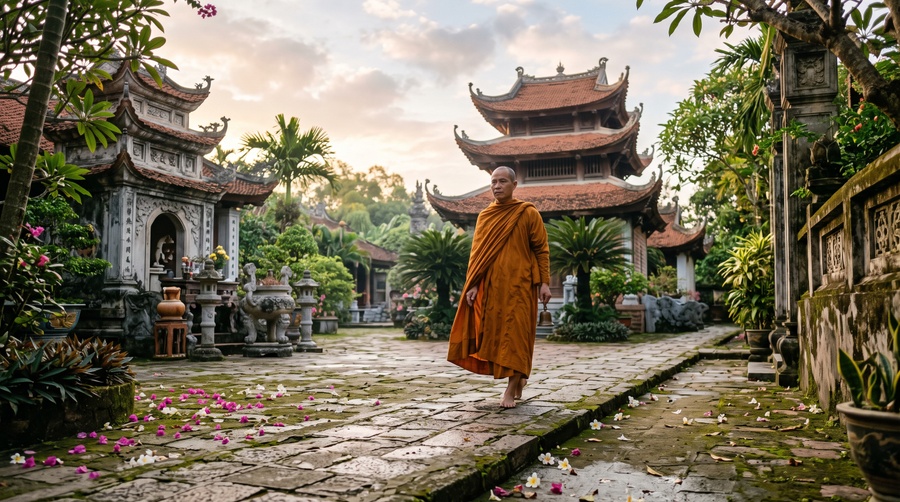 Visiting temples and pagodas